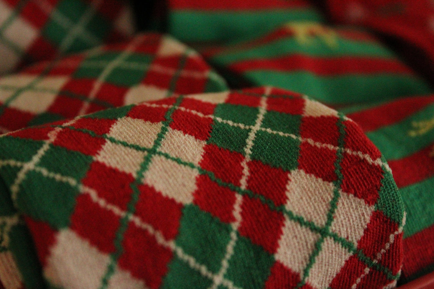 Christmas Socks - Red and green tartan (35 - 39)