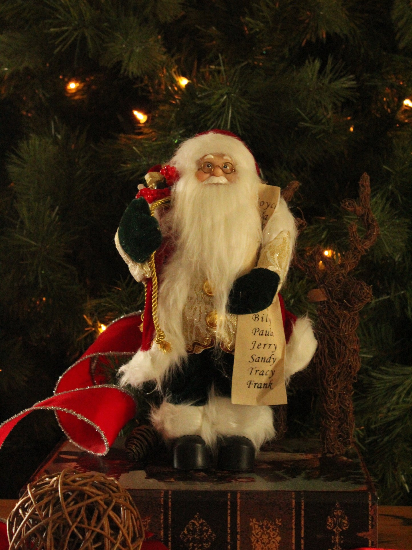 Christmas Santa - Green 30cm