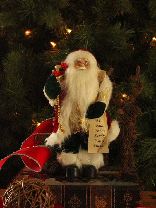Christmas Santa - Green 30cm