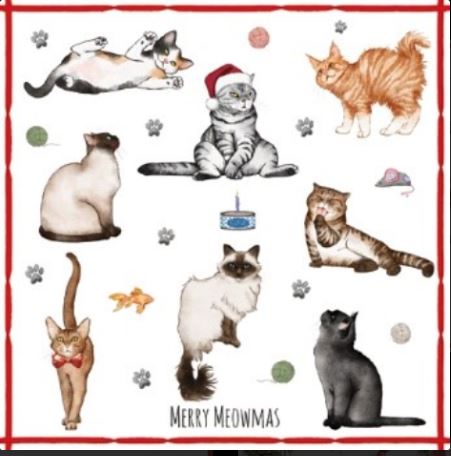 Christmas Serviettes - Merry Meowmas