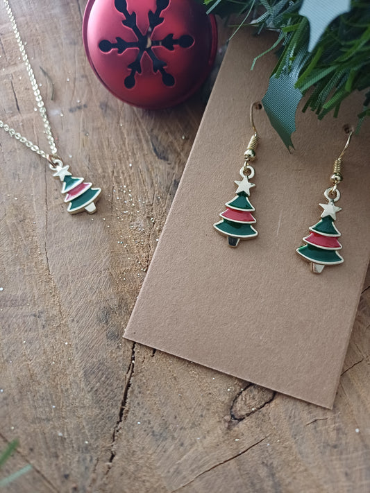 Christmas Earrings - Red Tree