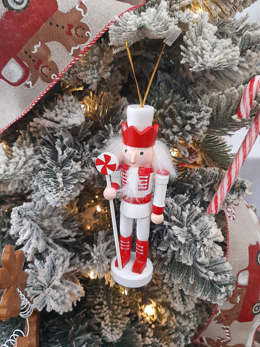 Christmas Nutcracker Ornament - Red and White