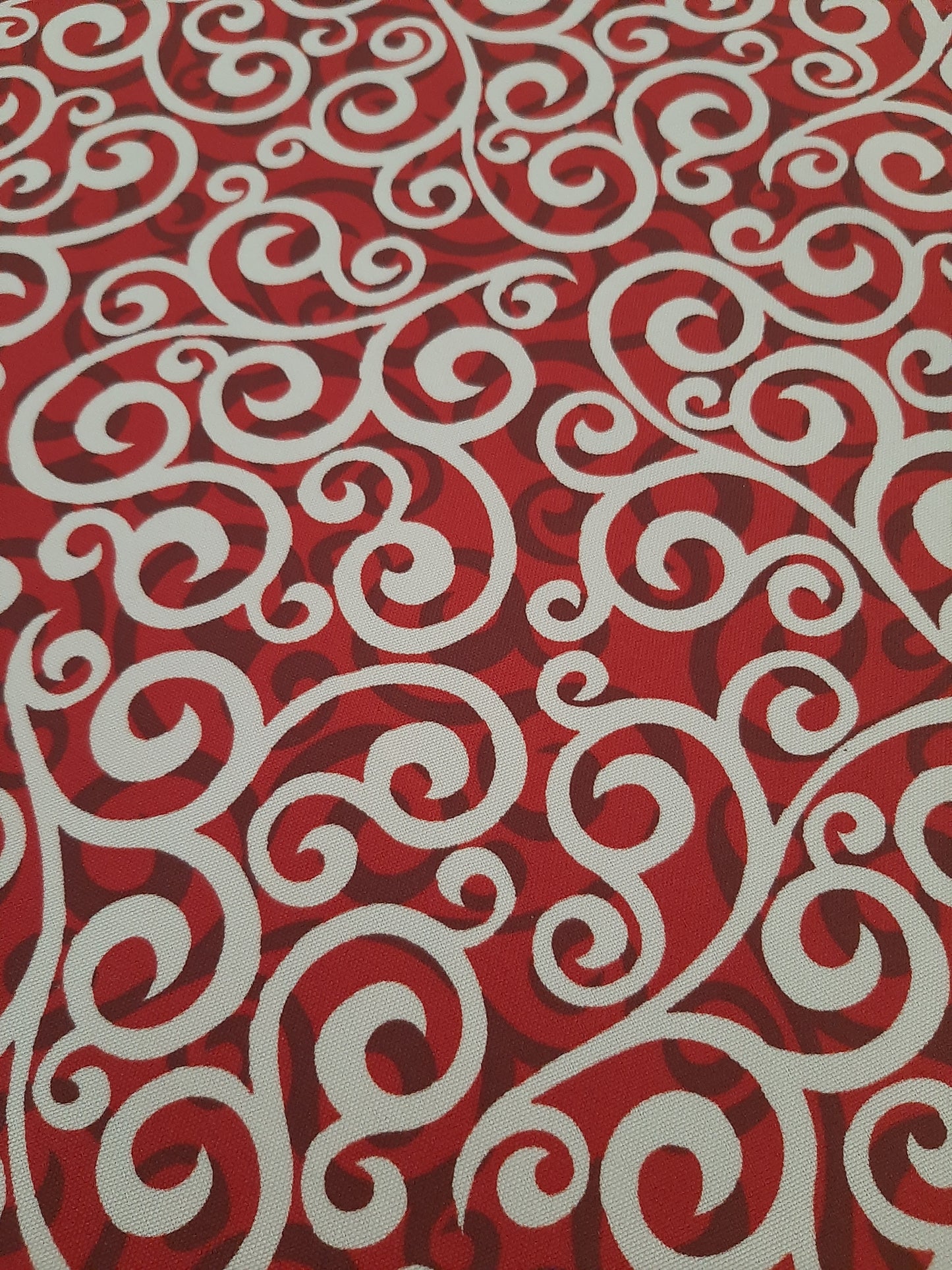 Tablecloth - Red and White Curls 2300 x 1500