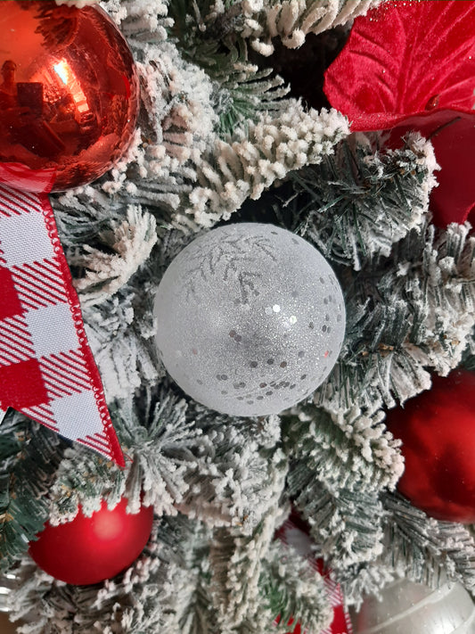 Ornament - White frosty snowflake Baubles - Shatterproof