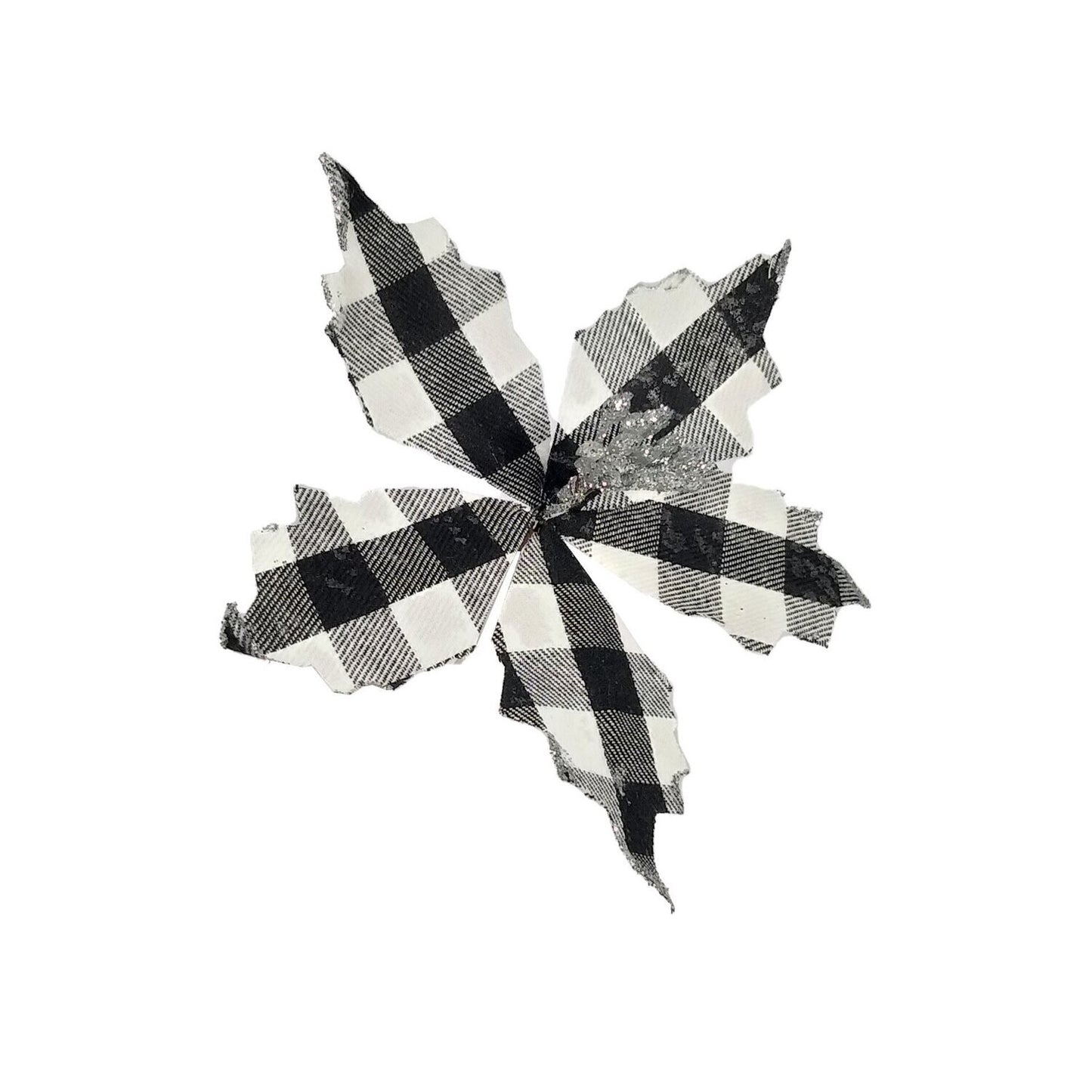 Poinsettia - Black and White Tartan 18cm