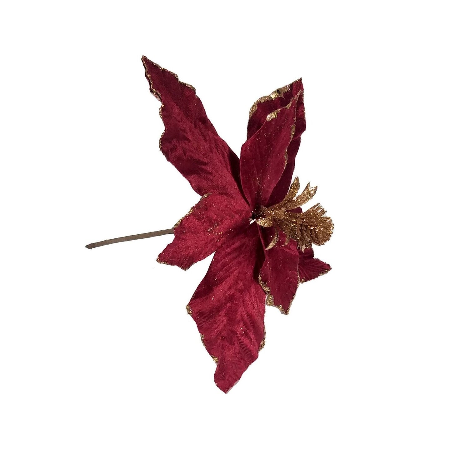 Poinsettia - Gold glitter and Red 26cm