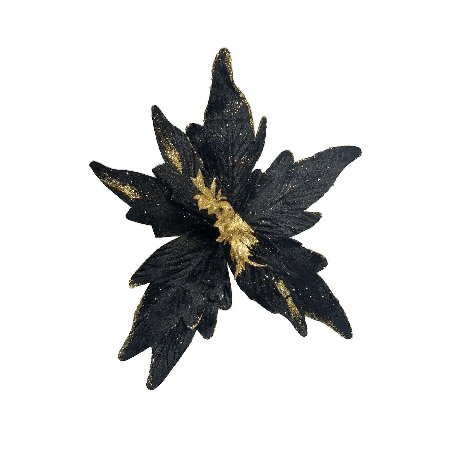 Poinsettia - Gold glitter and Black 26cm