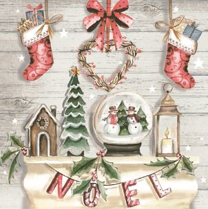 Christmas Serviettes - Snow globe Noel