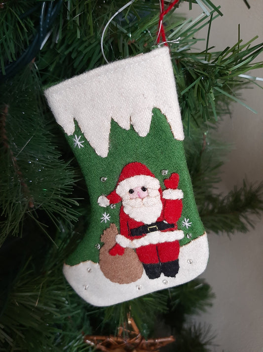 Ornament - Applique Retro Stocking