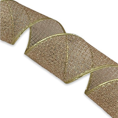 Christmas Ribbon - Gold Mesh